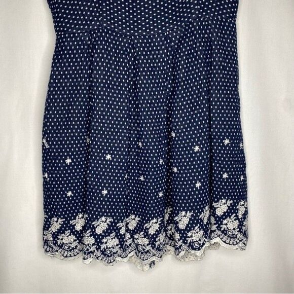 Francesca's Jun & Ivy Blue White Embroidered Floral Eyelet Fit & Flare Dress M - Picture 4 of 10